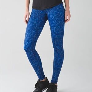 Lululemon Wunder Under Pant III Samba Snake Kayak Blue Hero Blue size 4